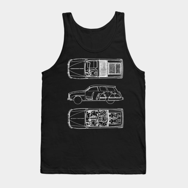 SAAB 95 - cutaway Tank Top by Throwback Motors